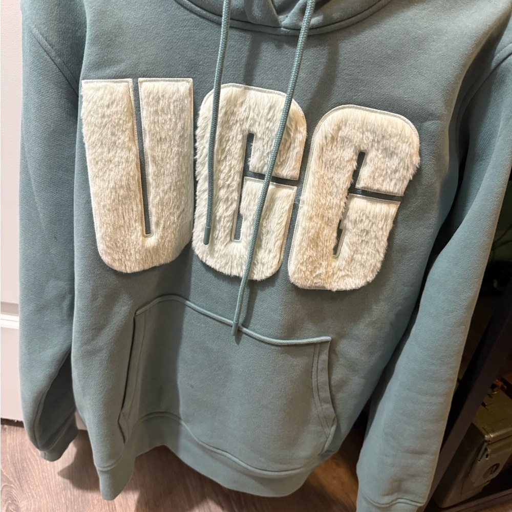 UGG Teal Hoodie with Faux Fur Accents